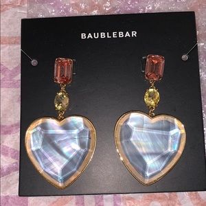 NWT baublebar heart gem earrings
